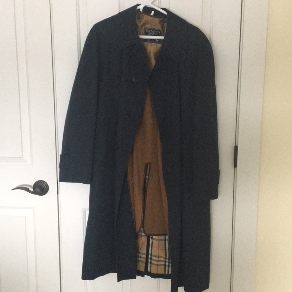 VINTAGE BURBERRY Navy Unisex Trench